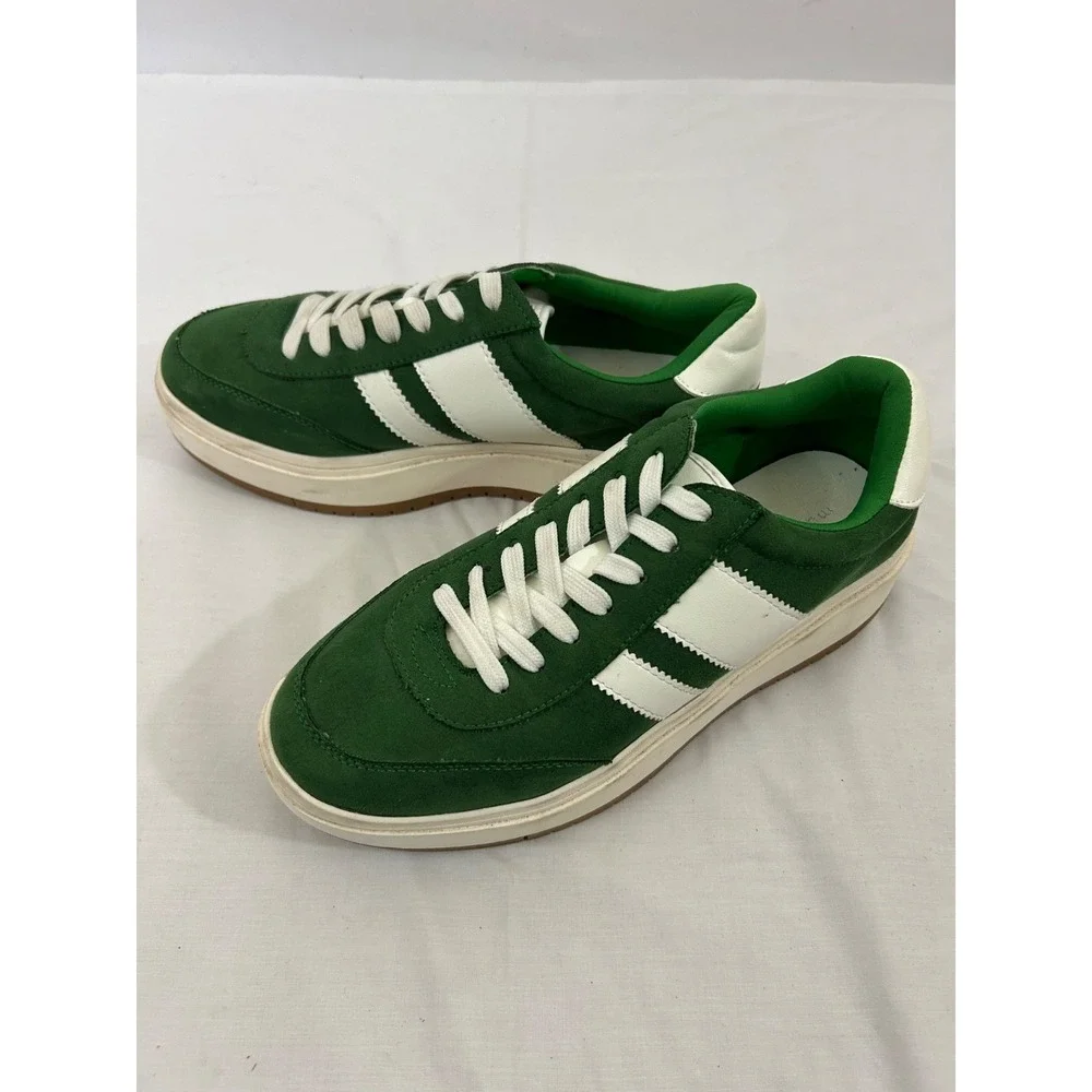 Madden Girl Navida Green White  Lace-Up Low-Top Platform Sneakers Sz 9.5